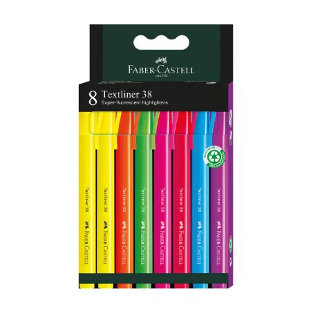 Poza cu SET 8 BUCATI TEXTMARKER 38 CUTIE CARTON FABER-CASTELL