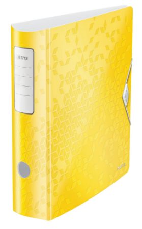 Poza cu BIBLIORAFT PLASTIFIAT 8.2 CM 180GRADE GALBEN ACTIVE WOW LEITZ