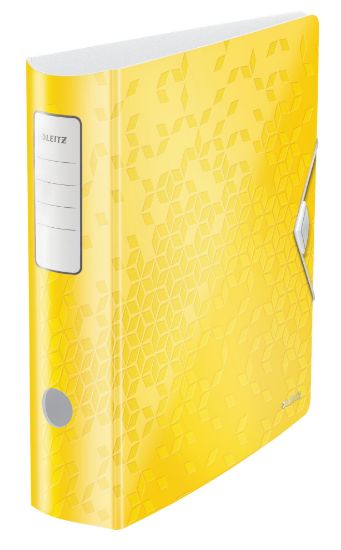 Poza cu BIBLIORAFT PLASTIFIAT 8.2 CM 180GRADE GALBEN ACTIVE WOW LEITZ