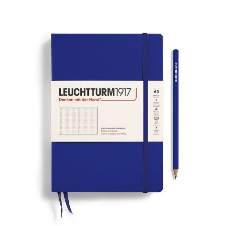 Poza cu CAIET A5 PUNCTAT COPERTA RIGIDA ALBASTRU CERNEALA LEUCHTTURM