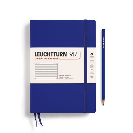 Poza cu CAIET A5 DICTANDO COPERTA RIGIDA ALBASTRU CERNEALA LEUCHTTURM