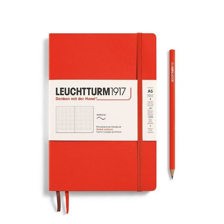 Poza cu CAIET A5 PUNCTAT COPERTA FLEXIBILA PORTOCALIU INCHIS LOBSTER LEUCHTTURM