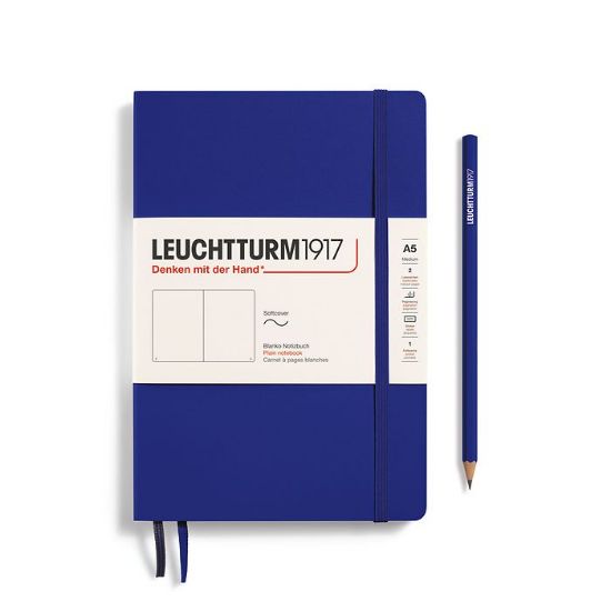 Poza cu CAIET A5 VELIN COPERTA FLEXIBILA ALBASTRU CERNEALA LEUCHTTURM