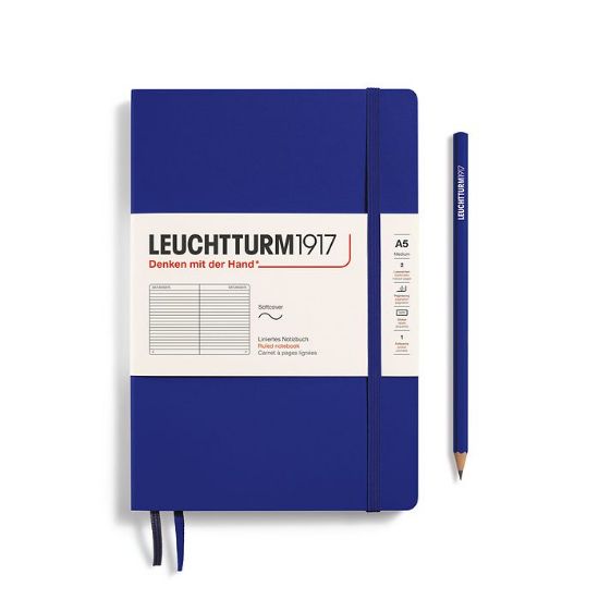 Poza cu CAIET A5 DICTANDO COPERTA FLEXIBILA ALBASTRU CERNEALA LEUCHTTURM
