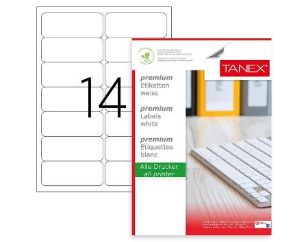Poza cu ETICHETE 14/A4 99.1*38.1MM COLTURI ROTUNDE 100/TOP TANEX