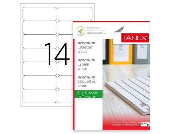 Poza cu ETICHETE 14/A4 99.1*38.1MM COLTURI ROTUNDE 100/TOP TANEX
