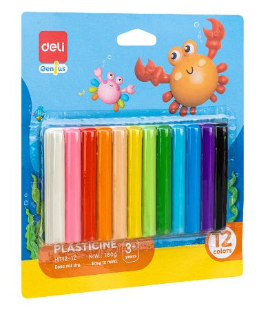 Poza cu PLASTILINA 12 CULORI 160G DELI