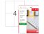 Poza cu ETICHETE 4/A4 105*148.5MM COLTURI DREPTE 100/TOP TANEX