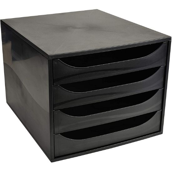 Poza cu CABINET 4 SERTARE NEGRU/NEGRU EXACOMPTA