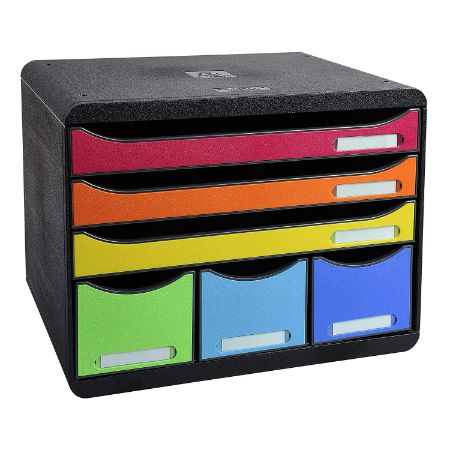 Poza cu CABINET 6 SERTARE MAXI NEGRU/MULTICOLOR EXACOMPTA