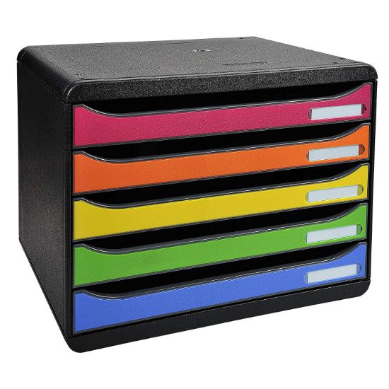 Poza cu CABINET 5 SERTARE LANDSCAPE NEGRU/MULTICOLOR EXACOMPTA