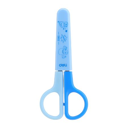 Poza cu FOARFECA SCOLARA 12CM CU PROTECTIE PLASTIC DELI