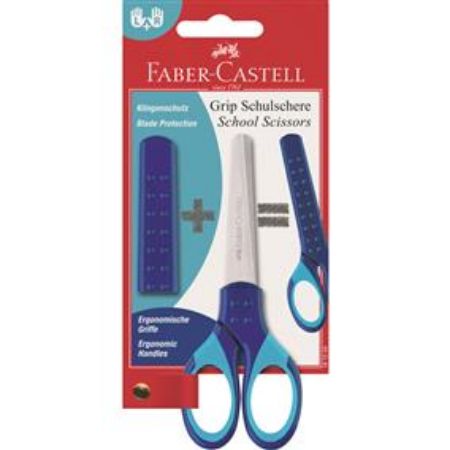 Poza cu FOARFECA SCOLARA CU PROTECTIE GRIP ALBASTRA FABER-CASTELL