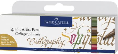 Poza cu PITT ARTIST PEN CALIGRAFIC SET 4 BUC COLOR FABER-CASTELL