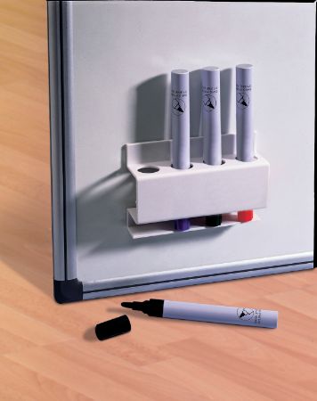 Poza cu SUPORT INSTRUMENTE DE SCRIS MAGNETIC PATRAT PT MARKERE ALB NOBO
