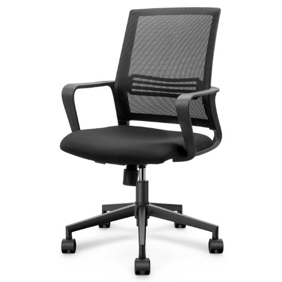 Poza cu SCAUN BIROU SPATAR MESH, SISTEM ROTI ABS 4501 NEGRU DELI