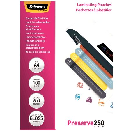 Poza cu FOLIE A4 250 MICRONI 100/TOP FELLOWES