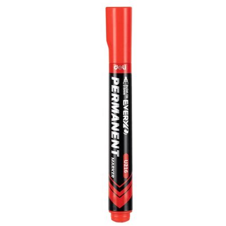 Poza cu MARKER PERMANENT ROSU VARF ROTUND 2.5MM DELI