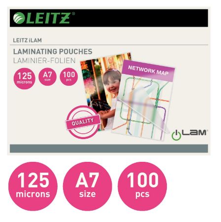 Poza cu FOLIE A7 125 MICRONI 100/TOP LEITZ
