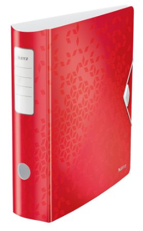 Poza cu BIBLIORAFT PLASTIFIAT 8.2 CM 180 GRADE ROSU ACTIVE WOW LEITZ