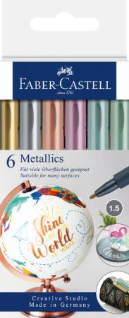 Poza cu MARKER METALLICS SET 6 BUC FABER-CASTELL