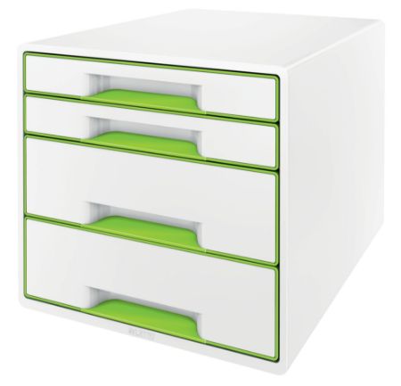 Poza cu CABINET 4 SERTARE ALB/VERDE WOW LEITZ