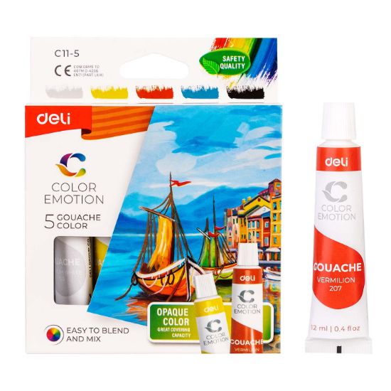 Poza cu TEMPERA 5 CULORI 12ML DELI