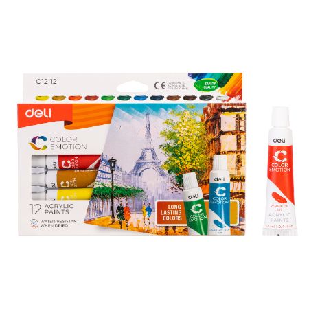 Poza cu CULORI ACRILICE 12 CULORI 12ML DELI