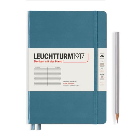 Poza cu CAIET A5 DICTANDO COPERTA RIGIDA ALBASTRU PIATRA LEUCHTTURM