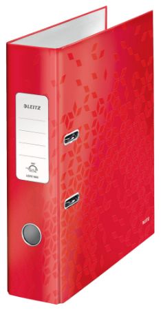 Poza cu BIBLIORAFT PLASTIFIAT 8 CM 180 GRADE ROSU WOW LEITZ