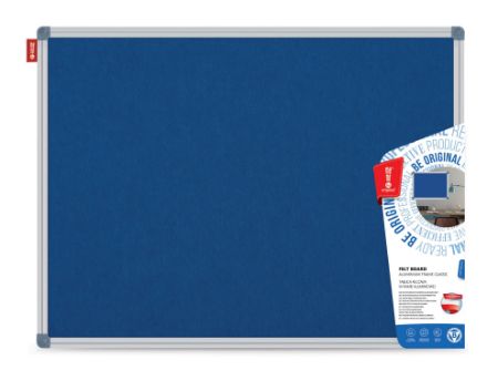 Poza cu PANOU TEXTIL 100*150 CM ALBASTRU RAMA ALUMINIU MEMO BE