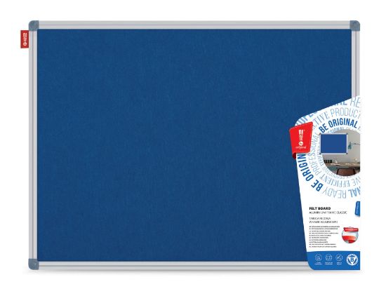 Poza cu PANOU TEXTIL 100*150 CM ALBASTRU RAMA ALUMINIU MEMO BE