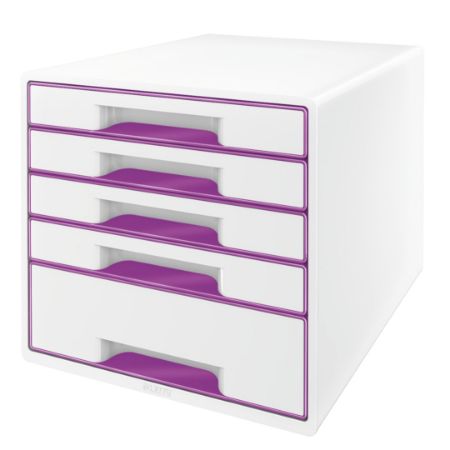 Poza cu CABINET 5 SERTARE ALB/MOV WOW LEITZ