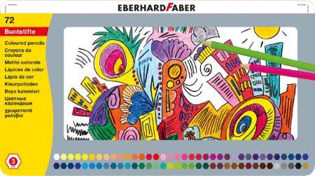 Poza cu CREIOANE COLORATE 72 CULORI CUTIE METAL EBERHARD FABER