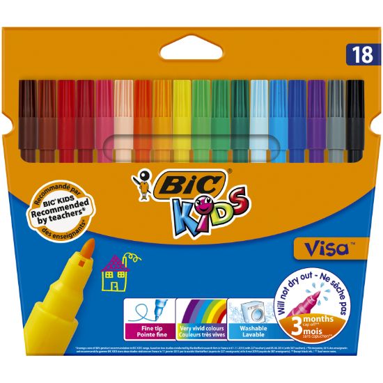 Poza cu CARIOCA 18 CULORI LAVABILE VISA BIC