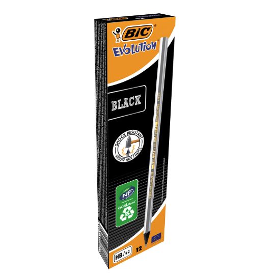 Poza cu CREION GRAFIT HB FARA GUMA EVOLUTION BLACK 12/CUT BIC