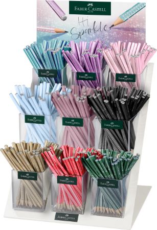 Poza cu DISPLAY 9*48 BUC CREION GRAFIT B GRIP SPARKLE 2024 FABER-CASTELL