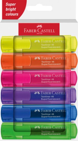 Poza cu TEXTMARKER SET 6 SUPERFLUORESCENT 1546 CUTIE CARTON 2024 FABER-CASTELL
