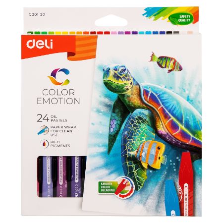 Poza cu CREIOANE ULEI PASTEL 24 CULORI COLOR EMOTION DELI