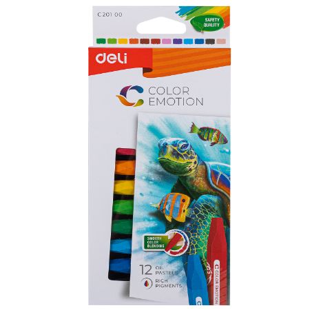 Poza cu CREIOANE ULEI PASTEL 12 CULORI COLOR EMOTION DELI