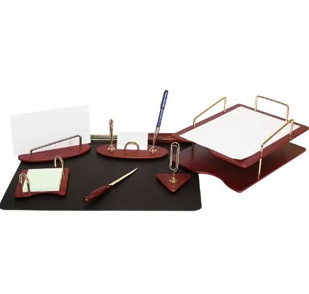Poza cu SET DE BIROU DIN LEMN VISINIU 7 PIESE