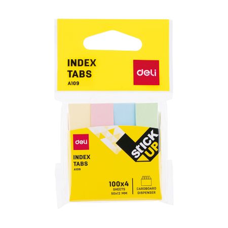 Poza cu INDEX ADEZIV HARTIE 12*50MM 4 CULORI 100 FILE DELI