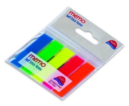 Poza cu INDEX ADEZIV PLASTIC 12*45MM SET 5 CULORI NOKI