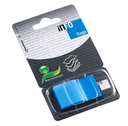 Poza cu INDEX ADEZIV PLASTIC 25*43MM 50 FILE ALBASTRU INFO NOTES