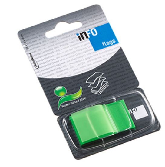 Poza cu INDEX ADEZIV PLASTIC 25*43MM 50 FILE VERDE INFO NOTES