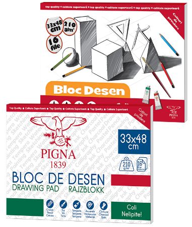 Poza cu BLOC DESEN 33x48 CM 210G 16 FILE PIGNA