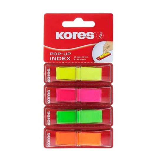 Poza cu INDEX PLASTIC 12*45MM 4 CULORI*40 FILE KORES
