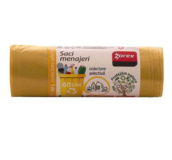 Poza cu SACI MENAJERI 60L 10/SET GALBENI