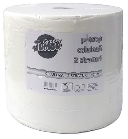 Poza cu PROSOP HARTIE ALB ROLA 2STR 470M GREEN JUMBO