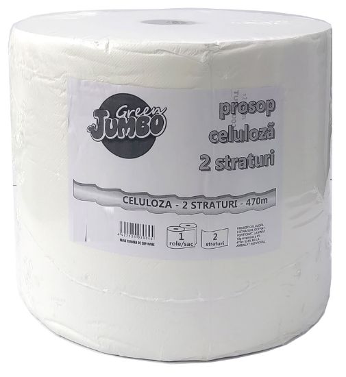 Poza cu PROSOP HARTIE ALB ROLA 2STR 470M GREEN JUMBO